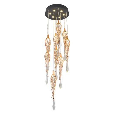 China Modern Indian Style 5W Light GU10 Ceiling Chandelier With Crystal Droplets for sale