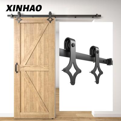 China Modern Factory Direct Sale OEM Hanging Rail Sliding Barn Door Track Rail Hardware Kit from Barn Door Hardware Factory for sale