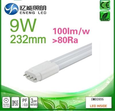 China high lumen 2G11 led tube light 9W 2G11 PLL lamp 232mm wirh smd 2835 led AC85-265V 3 years warranty for sale