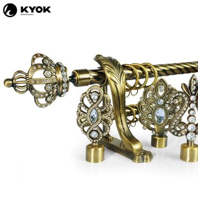 China Morden KYOK Accessories Luxury Decorative Retractable Hinged Curtain Rods Poles for sale