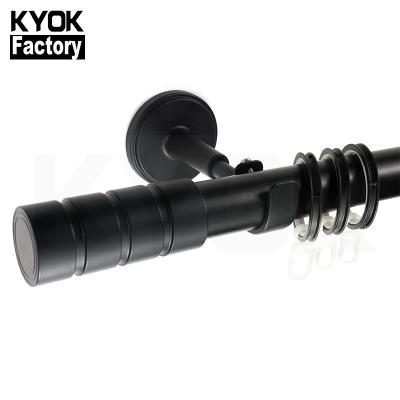 China Double KYOK Home Living Room Windows Curtain Rod Brass Curtain Rod And Accessories Corner Window D910 for sale