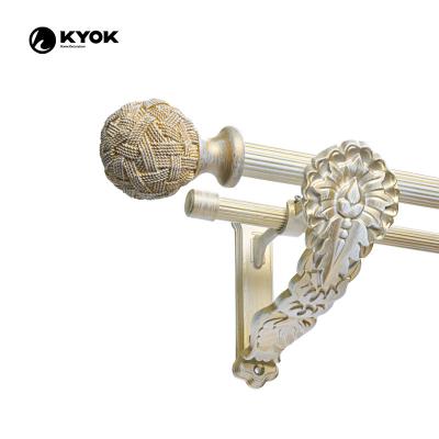 China New popular KYOK CLASSIC color for curtain poles in Russia market doubles wholesale 28mm metal curtain pole for sale