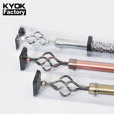 China KYOK Metal Stretch Curtain Rod 2m Double Curtain Casual Adjustable Rod Design New D910 Wholesale for sale