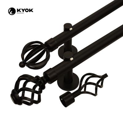 China KYOK 2m 25/28mm Double Coastal Stretch Curtain Rod Sets D910 Iron Curtain Accessories Curtain Rod for sale