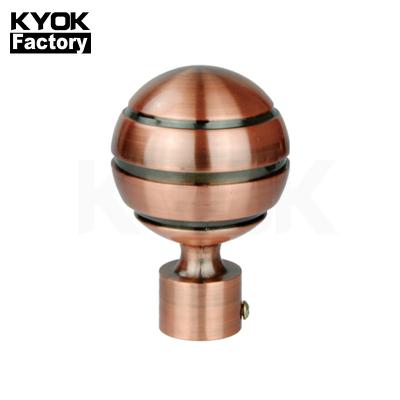 China Iron curtain finial market KYOK Algeria best new design sale 28mm curtain finial ball,finial glass curtain rod for sale