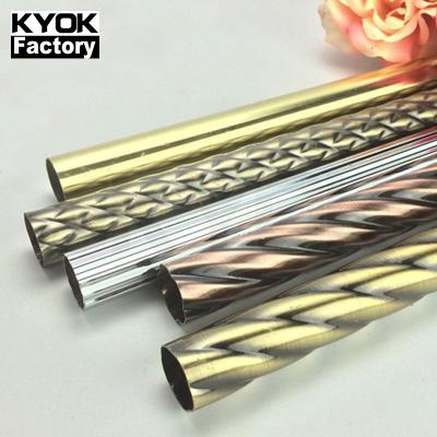 China Durable KYOK Curtain Accessories Iron Flat Pipe Best Sales Home Decorative Curtain Pipe Top Curtain Pole M91 In Tension Length 400Cm Design Pipe for sale