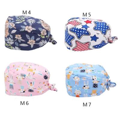 China Adjustable America Medical Hospital National Flag Pattern Cartoon Surgical Doctor Hat for sale