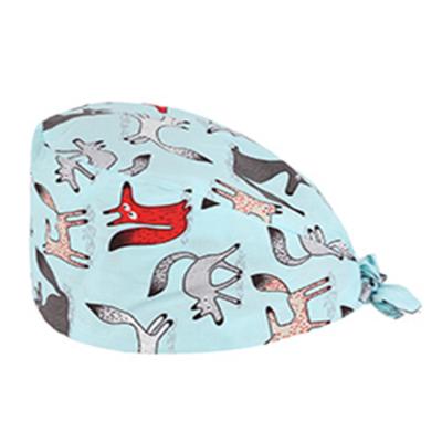 China Various Patterns Hospital Fox Adjustable Medical Pattern Cartoon Available Surgical Doctor Cap for sale