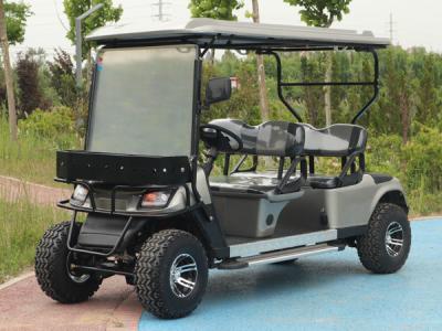 중국 떨어져 도로 타이어를 가진 까만 4 Seater 골프 카트 80km 범위 Customizable 색깔 판매용