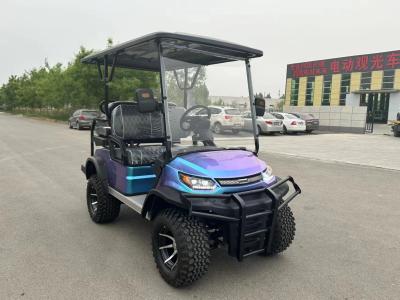 China Max Speed 40km/H Golf Cart 4 Passenger Color Changing Paint Lithium Battery Off Road Tires for sale