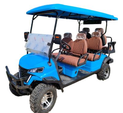 China New Buggy 4 Wheel 6-seater Electric Golf Cart with 3.5kw 60V100Ah Lead-acid battery Caddie Seat for sale