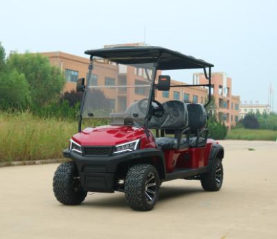 China New Lifted REd Electric Golf Cart With Disc Brake And Lithium Battery Max Speed 35km/H Road Legal golf cart for sale