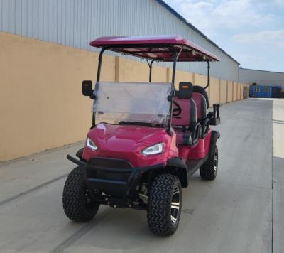 China Pink 4+2 Golf Cart High Quality 5kw Motor With Lithium Battery And 12'' Off -Road Tires for sale