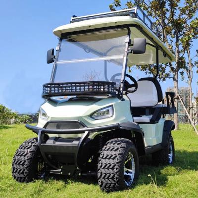 Chine Chariot de golf électrique de luxe Blanc compact et écologique Conçu avec des sièges confortables Des pneus durables Pratique pare-brise et ombrelle Parfait pour les terrains de golf Les stations balnéaires et les communautés privées à vendre