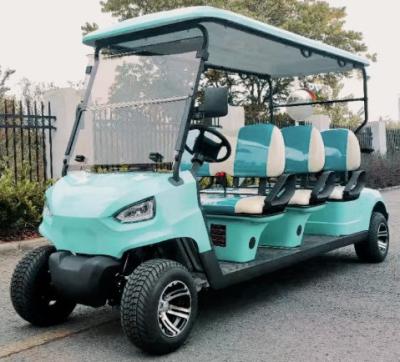 Cina Blue 8-seater Electric Golf Cart con colore e logo personalizzabili. OEM e ODM disponibili. Adatto per matrimoni o consegna bagagli aeroportuali. in vendita