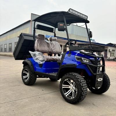 Cina Sapphire Blue Two-seater Electric Golf Cart con secchio di punta Potenza di cavallo elevata Colore e logo personalizzabili in vendita