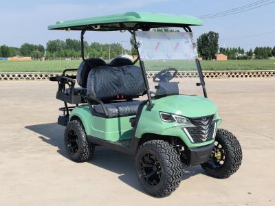 China Fruit Green Electric Golf Cart High-End Stitched Seats With Wireless Phone Charger And Cooler for sale