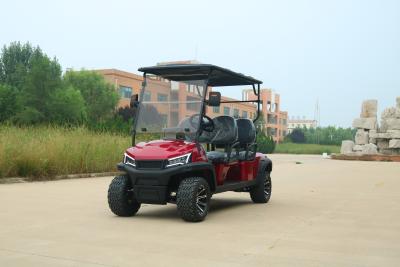 China 2+2 vermelho escuro Carrinho de golfe elétrico novo 72v Off Road Alta velocidade com cintos de segurança Bateria de lítio à venda