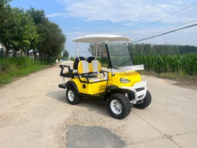 Chine Jaune vif 2 + 2 places chariot de golf électrique batterie au lithium peut être personnalisé avec la couleur et le logo et fournit la certification CE à vendre