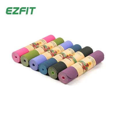 China Custom Made Yoga Tape Eco-Friendly Durable Non-Slip Mat With Carrying Strap for sale