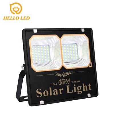 China Hot Sale 60W LED Remote Solar Flood Light Optical Control + Controller Made in China with Cheap Factory Price for sale