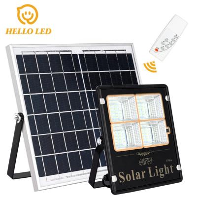 China Optical Control + Controller Zhongshan Factory 6V 20W 40W 60W 100W Remote Solar LED Flood Light for sale