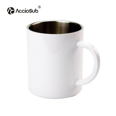 China Factory Price 300ML Viable Travel AccioSub Double Wall Drinkware Coffee Milk Mugs Customized Blanks Sublimation Stainless Steel Mug for sale