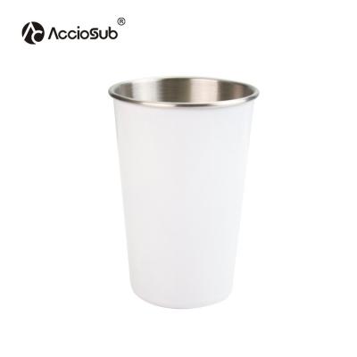 China AccioSub Wholesale 500ML Viable Cone Shape Logo Mugs Sublimation Empty Beer Mug Customized Drinkware Stainless Steel for sale