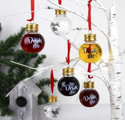 China 2021 Eco - Friendly Transparent Booze Filled Christmas Tree Decorations Ornament Christmas Ball for sale