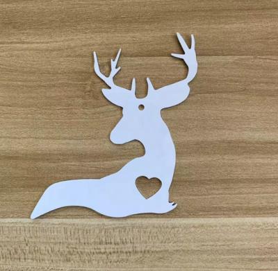 China Eco-friendly Elk Deer Shape Aluminum Metal Ornament Blank Sublimation Christmas Ornament for sale