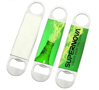 China PU Sublimation Bottle Opener Stainless Steel Bottle Opener Mute Key Chain Viable Leather Custom Bottle Opener for sale