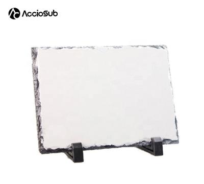 China Europe Sublimation Heat Transfer Printing DIY Gift Souvenir Decoration Photo Display With Stand Rectangle Rock Slate for sale