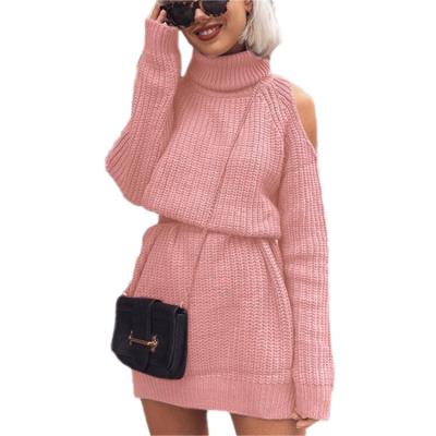 China Anti-wrinkle autumn and winter women's computer knitted dress women sweaters dress custom logo for sale