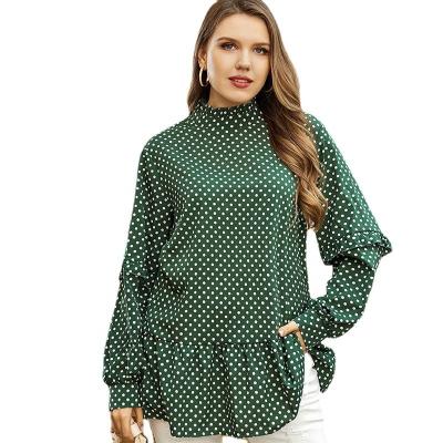 China New style anti-pilling long-sleeved blouse printing polka dot temperament shirt women oversize for sale