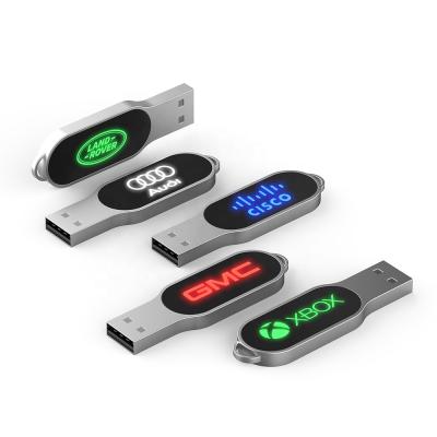 China Custom Metal Logo LED Glowing USB Flash Led Light Up Wholesale USB Pen Drive 128GB Stick 32gb USB Pen Drive 64gb for sale