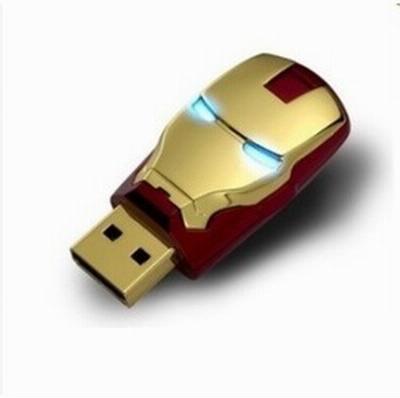 China Iron Animal Man USB Drive Avenger USB Flash Thumb Drive with Blue LED Light, 1-64GB Available for sale