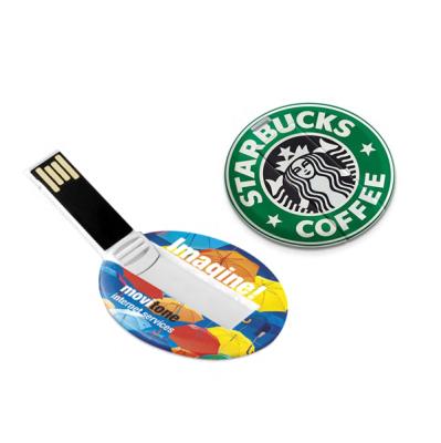 China Plastic Mini Round Card USB Flash Drive With Free Logo Card Pen Drive Wholesale for sale