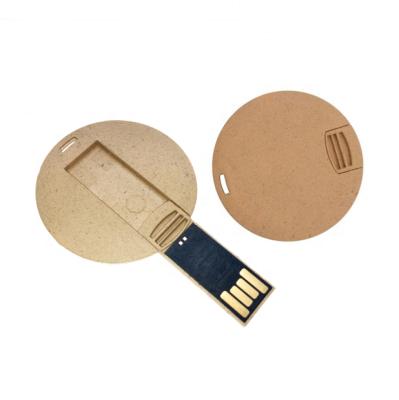 China USB Flash Drive Pen Drive 64GB Mini Degradable Fiber Paper Material Round Card for sale