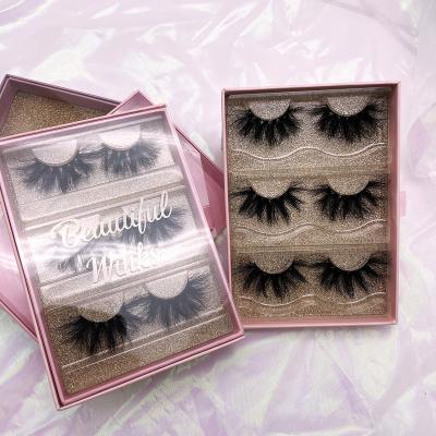 China Seller 25mm bulk false mink eyelashes 3d tapered free sample lash lashes custom box good packing quality for sale