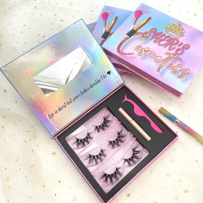 China 2021 wholesale custom seller private label mink eyelashes 3d false eyelash silver lashes 25mm packing box for sale