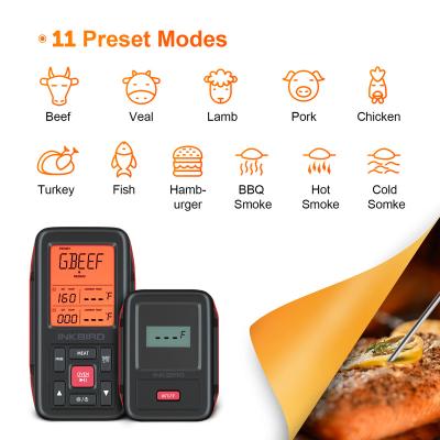 China Wireless Meat Thermometer with 3 Probes Inkbird LCD Display Digital Thermometer with 2 Probe IRF-2S for sale