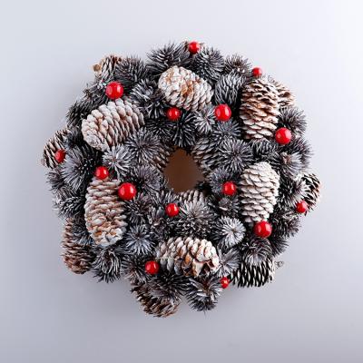 China Red Pine Cones Berry Garlands Pine Cone Christmas Craft Holiday Wreath for sale