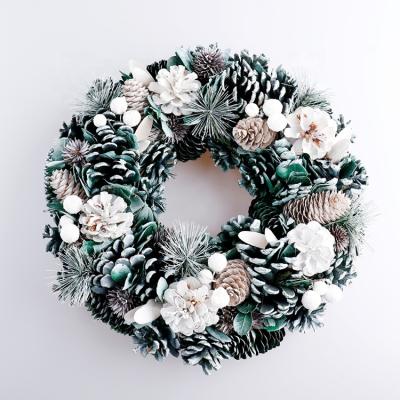 China Factory Direct Led Pine Cones Christmas Braids Outdoor Christmas Wreath Joy for sale