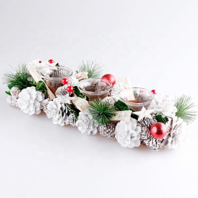 China BSCI Pine Cones Factory Produces Christmas Candle Holder Christmas Pine Cones Candle Holder for sale