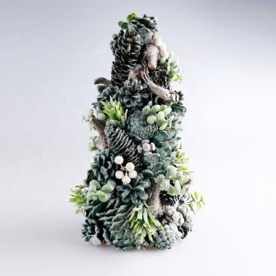 China 2021 Product Hot Selling Stacking Pine Cones Pine Mini Tree Christmas Tree Decoration Indoor Ornament For Home for sale