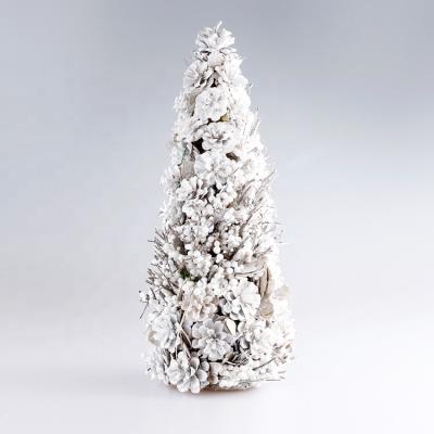 China Factory Supply Luxury Christmas Tree White Pine Cones Twigs Pine Cone Tree Directly for sale