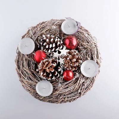 China Vine Plant Christmas Direct Advent Wreath Candle Holder For Decorative Table for sale