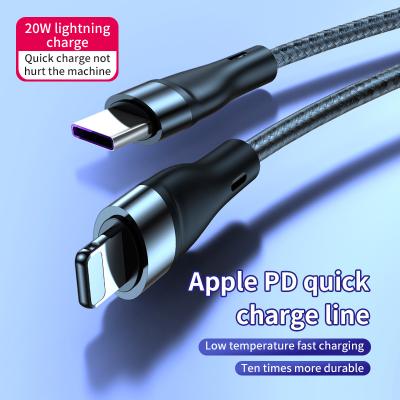 China Braid Wholesale 2022 Lightning Palladium 20W 1M 2M Fast Charging Cable Cellphone 2A Charger Data Cable Line for sale