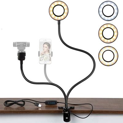 China 360 Degree Adjustable Live Stream and Makeup Selfie Ring Light with Phone Holder Stand for YouTube Video Photography for sale