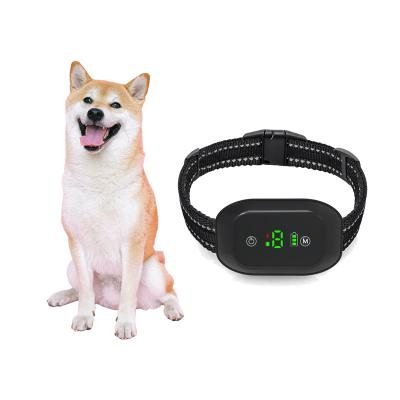 China Automatic Electric Pet Bark Collar Dog Anti Bark For Dogs With Sound Signal Vibration Stop Control Collar for sale